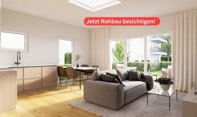 Jetzt Rohbau besichtigen! Haus-in-Haus-Wohnung mit eigenem Eingang und ruhigem Garten