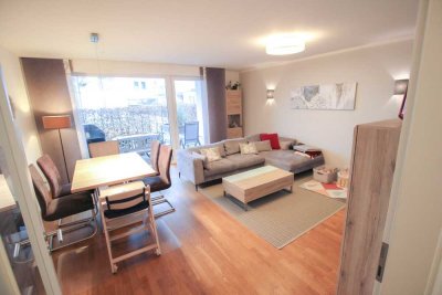 Innenstadtnah | Hochwertige 3-Zi.-EG-Wohnung mit Gartenanteil & überdachter Terrasse | 2 TG-Plätze