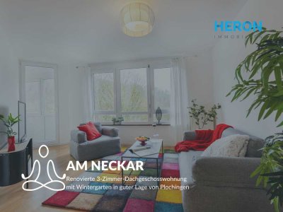 AM NECKAR - Renovierte 3-Zimmer-Wohnung mit Wintergarten in guter Lage von Plochingen