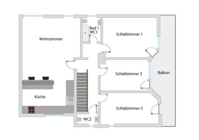 Attraktive 4-Zimmer-Wohnung mit großer Wohnküche und Balkon – frisch renoviert, bezugsfertig