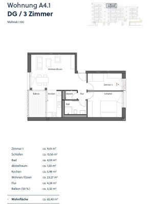 Helle 3-Zimmer Wohnung in Ludwigsburg mit 65 m² mit EBK