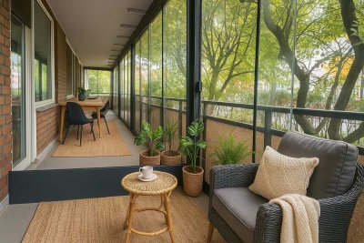 Charmante sanierte 3-Zimmer-Wohnung / Möbliert / 2x Terrassen + Wintergarten