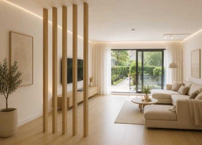 Erstbezug nach Sanierung! 2-Zimmer-Wohnung mit Loggia, Terrasse und eigenem 50 m² Garten