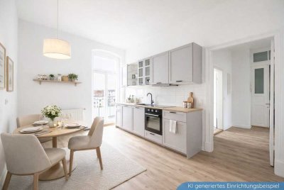 Helle 2-Raum-Wohnung * frisch renoviert * Süd-Balkon * neue Wohnküche