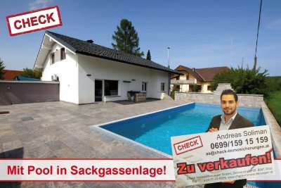 Sackgassenlage! Geräumiges Ziegelmassivhaus mit Sauna und Pool in Gössendorf!