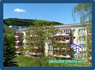 teilmodernisierte Zweiraumwohnung mit großem Balkon
