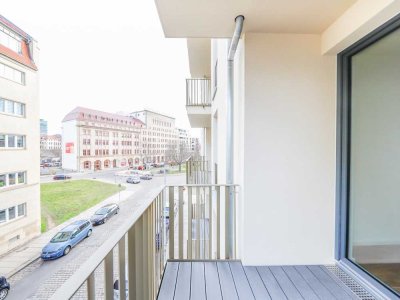 Sonnige Loggia trifft stilvolles Wohnen: moderne 2-Zi.-Etagenwohnung mit Einbauküche *ERSTBEZUG*