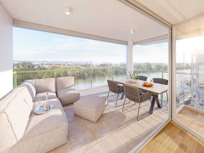 Großstadtoase am Rhein: 4-Zimmer-Wohnung mit Balkon zum Fluss