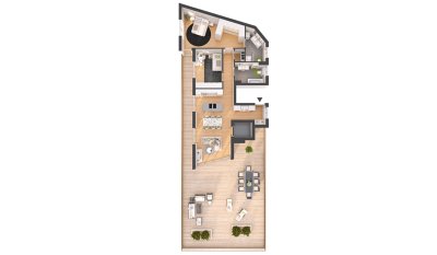 Hochwertige 3-Zimmer Penthousewohnung mit Dachterrasse (W13)