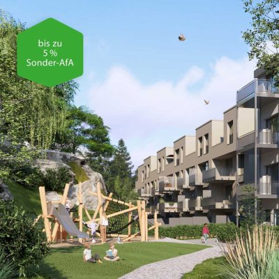 Top Lage 2 Zimmer Neubau DG-Eck-Wohnung Gartenblick