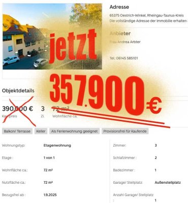 Rheinblick 3-Raum-Wohnung in Oestrich-Winkel, Hallgarten