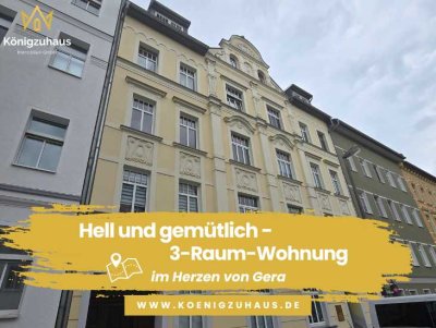 Gemütlich und hell - 3 Raum Wohnung mit Balkon im Herzen von Gera zu verkaufen