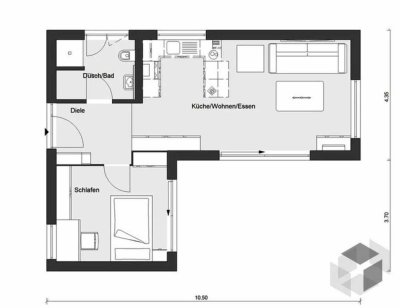 Exklusive, modernisierte 1,5-Raum-Wohnung mit Einbauküche in Heidelberg