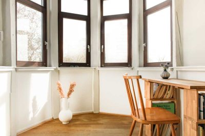 Urbanes Maisonette-Penthouse mit Turmzimmer, Bulthaup Küche und Skyline-Blick