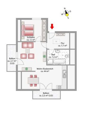 Schöne 2,5-Zimmer-Wohnung in Bad Aibling
