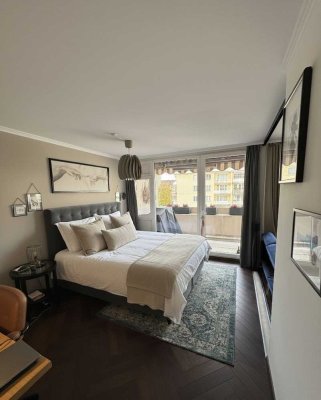 Möblierte Wohnung mit Balkon und exklusivem Dachpool an der Münchner Freiheit