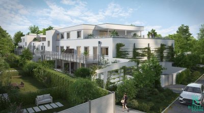 Provisionsfrei für den Käufer! Die Donau vor der Tür – Urlaubstimmung und üppiges Grün in der Fischerzeile, elegante Eigentumswohnungen mit Gärten, Terrassen und Balkone! Garagenplatz inklusive! Schlüsselfertig!