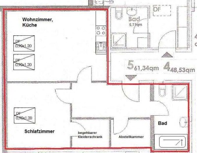 Frisch renovierte 2-Raumwohnung mit Dusche, Wanne, Einbauküche, Ankleide, Abstellraum & Keller in de