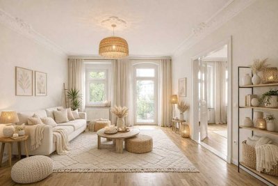 Traumhafte Altbauwohnung mit Balkon im TOP ZUSTAND! Aufzug vorhanden, bezugsfrei!
