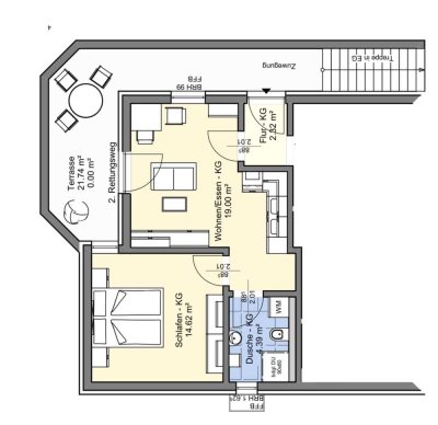 Schöne 2-Zimmer-Wohnung mit gehobener Innenausstattung, EBK und Tiefterasse in Deckenpfronn