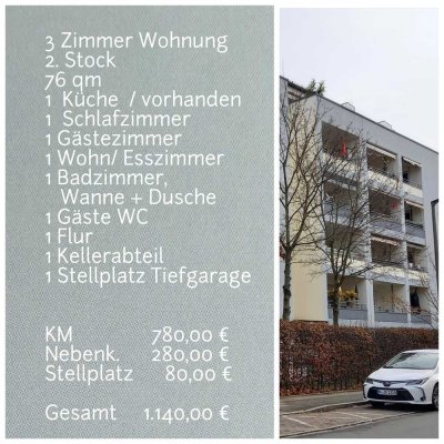 Helle 76 m² Wohnung in Nürnberg-Wetzendorf