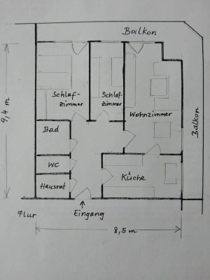 3-Zimmer Wohnung mit Balkon und Tiefgarage