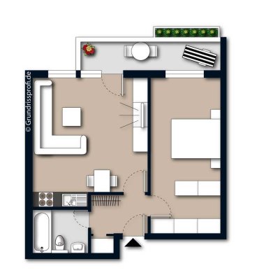 Ruhige 2-Zimmer Wohnung mit Balkon in Freiburg-Betzenhausen