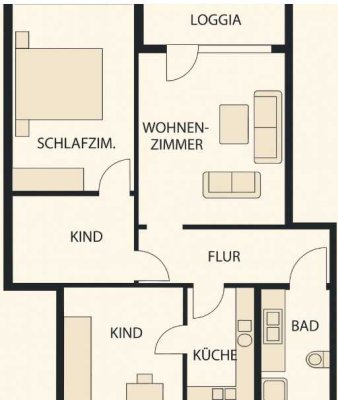 Helle 4-Zimmer-Wohnung mit Loggia in Waldkraiburg