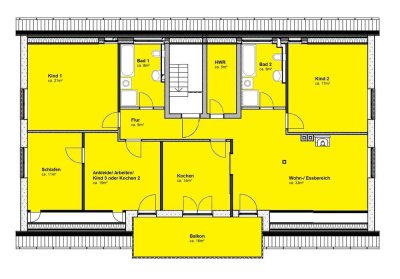 Großzügige 5-Zimmer Dachgeschosswohnung mit Balkon, EBK, Gaskamin 2 Vollbäder frisch renoviert