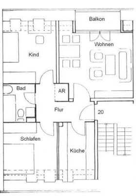 Wriezen: 3-Raumwohnung im Stadtzentrum mit Balkon