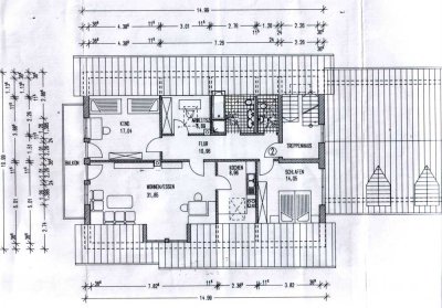 4-Zimmer Dachgeschosswohnung mit Balkon in Gennach