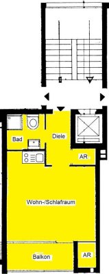 Charmante, voll möblierte 1-Zimmer Wohnung mit Südloggia in Köln-Braunsfeld