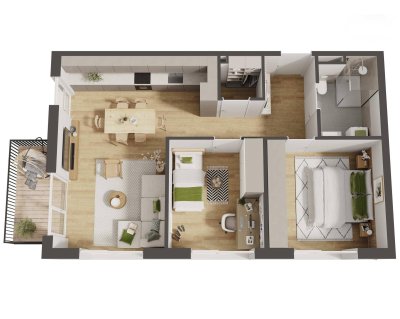 Hochwertige 3-Zimmer Neubau-Wohnung mit Balkon (W08)