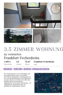 Geschmackvolle 3,5-Raum-DG-Wohnung mit gehobener Innenausstattung in Frankfurt