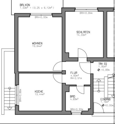 Helle 2-Zimmer-Wohnung mit Balkon