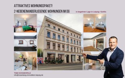 *frei werdend* 2-nebeneinanderliegende Wohnungen im DG in begehrter Lage in Gohlis