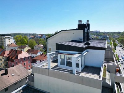 Einzimmer-Penthouse mit Weitblick und außergewöhnlicher Dachterrasse