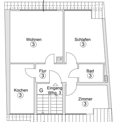 Kernsanierte 3 Zi-Wohnung mit ausgebautem Speicher