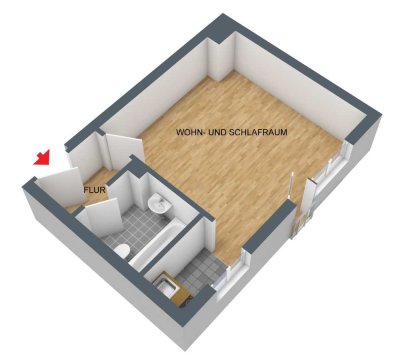 1-Zimmer Wohnung in Augsburg ab 1.6.2026 unmöbliert