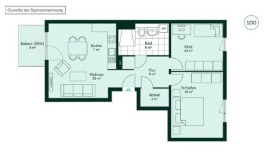 Erstbezug im Neubau! Moderne 3-Zimmer-Wohnung mit Balkon, Einbauküche und Stellplatz