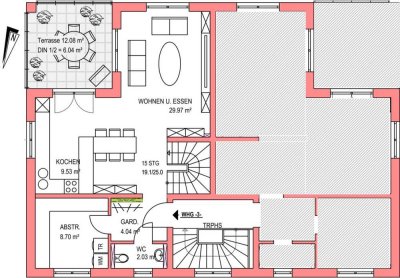 Erstbezug: 4-Zimmer-Maisonette-Wohnung mit Loggia in Münster (Hessen)