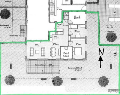 Außergewöhnliche Gartenwohnung mit Privatcharakter – 4 Zimmer, Südgarten, Designbad