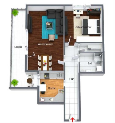 � Stilvolle, sanierte 2‑Zi‑Wohnung mit Balkon, Weitblick & Aufzug – barrierefrei in Röthenbach