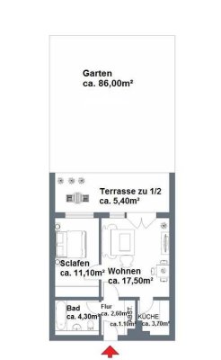 Barrierefreie 2-Zi. Wohnung im EG mit Garten in München-Trudering