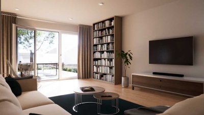 Moderne 2-Zimmer Erdgeschosswohnung mit Süd-Terrasse & kleinem Garten – Helle Räume & zentrale Lage