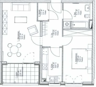 2-Zimmer-Wohnung mit Balkon und Einbauküche in Karlsruhe im CityPark