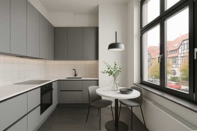 Bezugsfreie charmante helle Wohnung mit großem Balkon, zwei Bädern und Stellplatz im beliebten Lo...