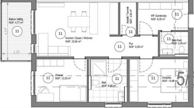 Erstbezug: exklusive 3-Zimmer-Erdgeschosswohnung mit Balkon in Karlsbad (Spielberg)