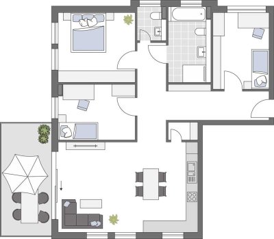 Elegante 4-Zimmer Eigentumswohnung mit durchdachten Planungsdetails