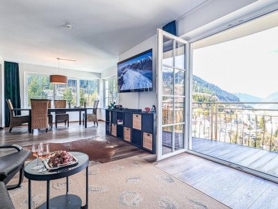 Traumhafter Ausblick: 135m² Panorama-Apartment direkt über dem Wasserfall, proisionvsfrei-wie im ESC